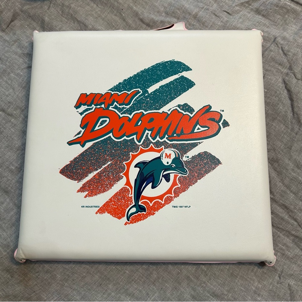 Vintage Miami Dolphins NFL Football 1997 Seat Cushion Cover Collectible
